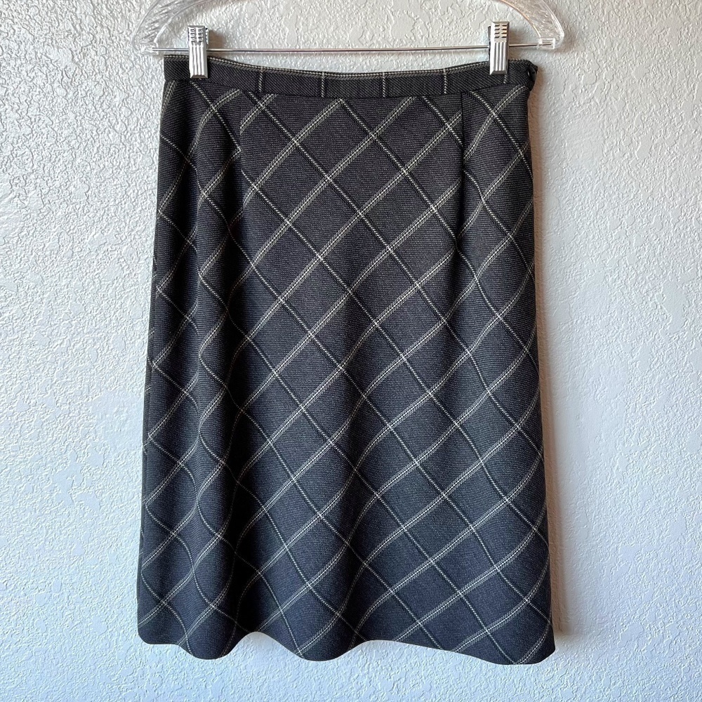 *FIRM PRICE* Gianni lined 100% wool plaid A line skirt